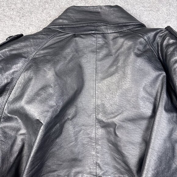 Phase 2 Coat XL Black Leather Jacket Metal Gothic Marilyn Manson Rain Trench - Picture 13 of 13